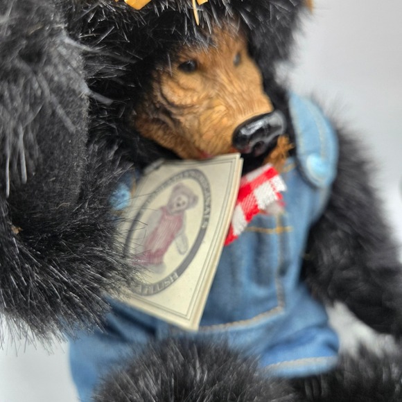 Kimbearly's Originals A&A Black Bear Bubba Plush Doll Straw Hat‎ Home Decor - Picture 2 of 5